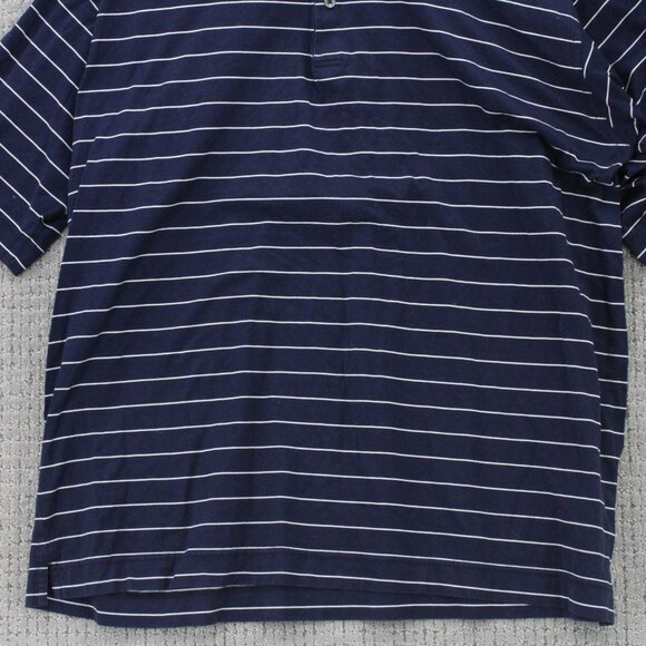 Cutter & Buck Polo Shirt Mens 2XL Navy Blue Striped Casual Signature Collection - Picture 4 of 10